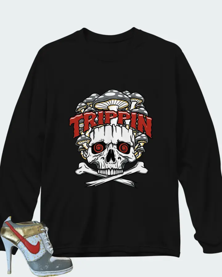 Nike Dunk High Heels Low White Gold Grey Red Matching Long Sleeve T-Shirt