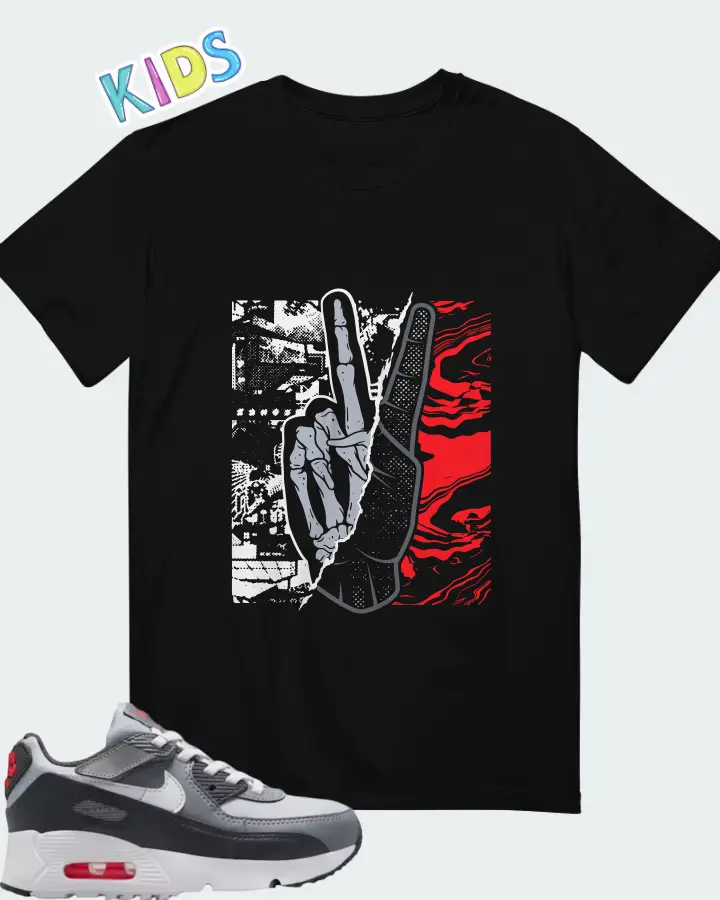Nike Air Max 90 EasyOn Wolf Grey Matching Kid's T-Shirt