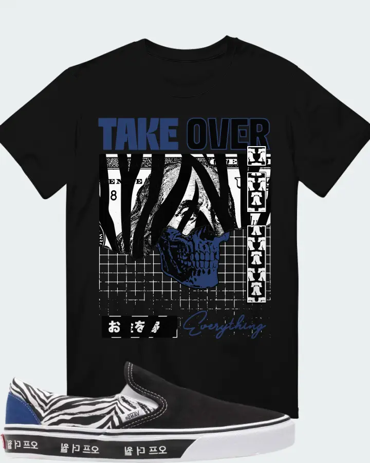 Vans Old Skool Korean Typography  Sneaker Matching Black T-Shirt - Take Over