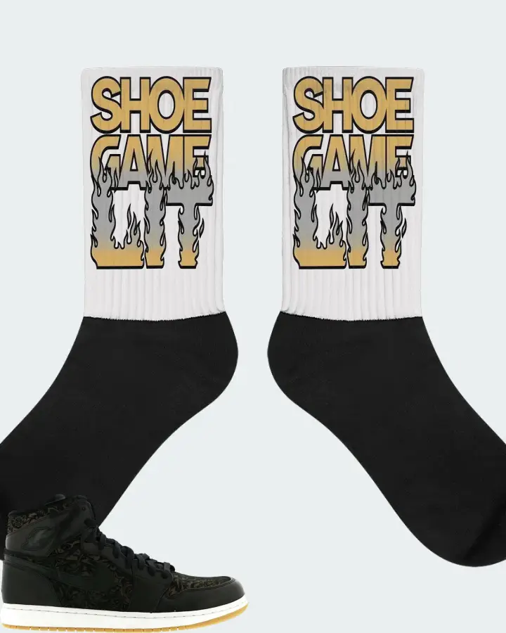 Jordan 1 Retro Sneaker Matching White Socks - Shoe Game Lit Refreshed