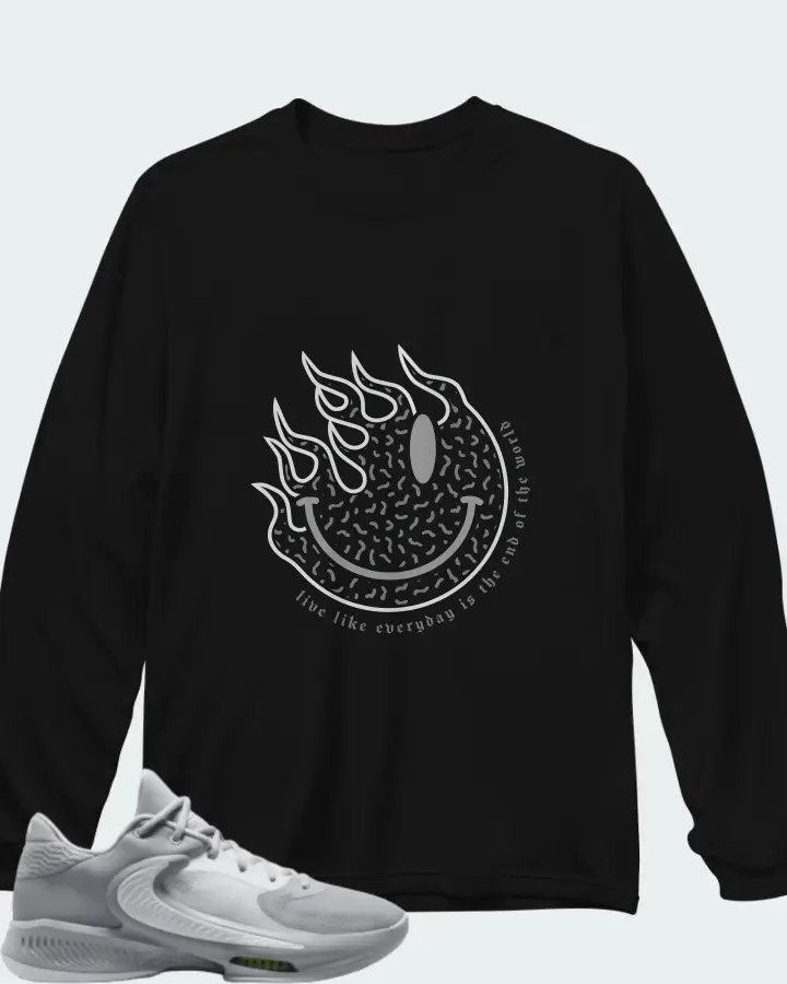 Nike Zoom Freak 4 TB Wolf Grey White Matching Long Sleeve T-Shirt