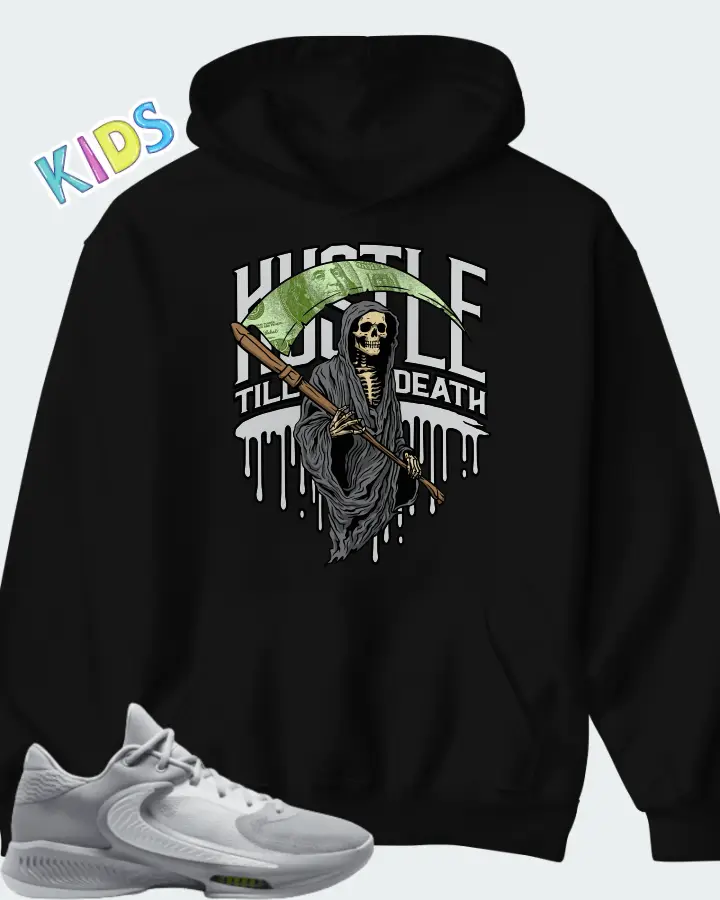 Nike Zoom Freak 4 TB Wolf Grey White Matching Kid's Hoodie