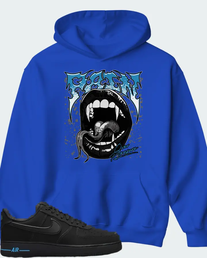 Nike Air Force 1 '07 Black University Blue Matching Hoodie