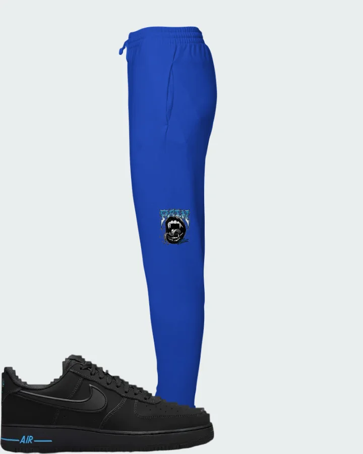 Nike Air Force 1 '07 Black University Blue Matching Joggers