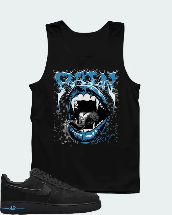 Nike Air Force 1 '07 Black University Blue Matching Tank Top