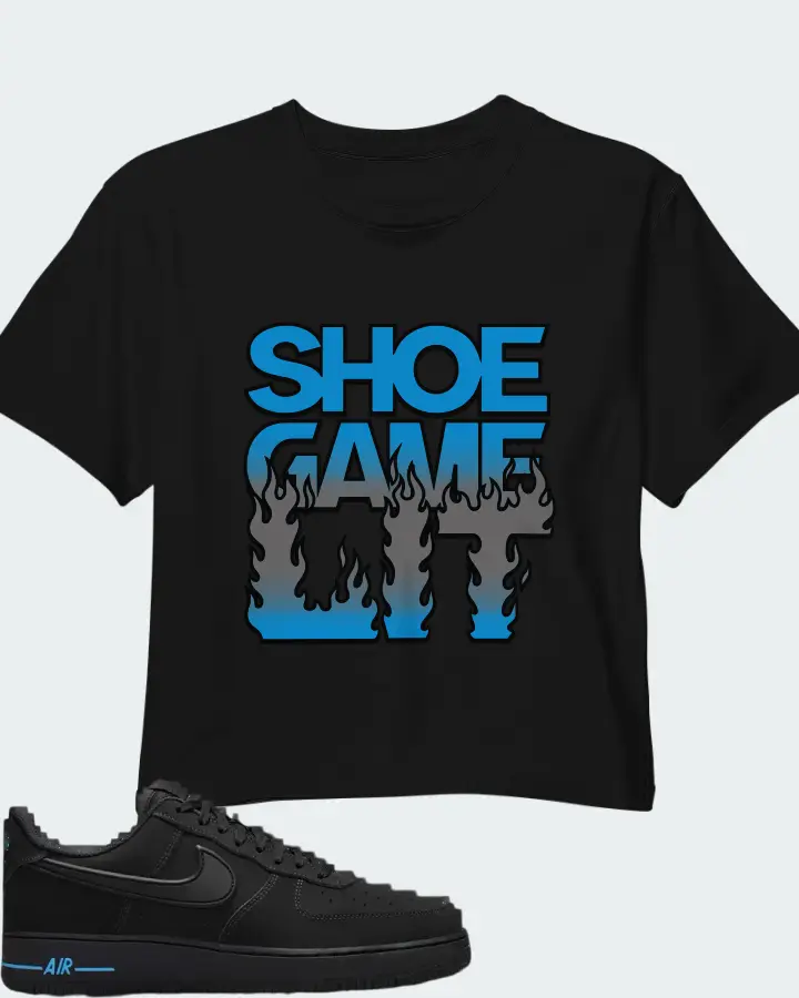 Nike Air Force 1 '07 Black University Blue Matching Crop Top