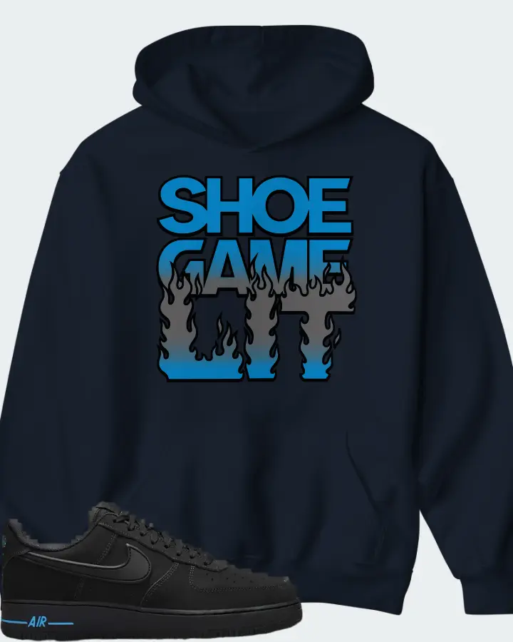 Nike Air Force 1 '07 Black University Blue Matching Hoodie
