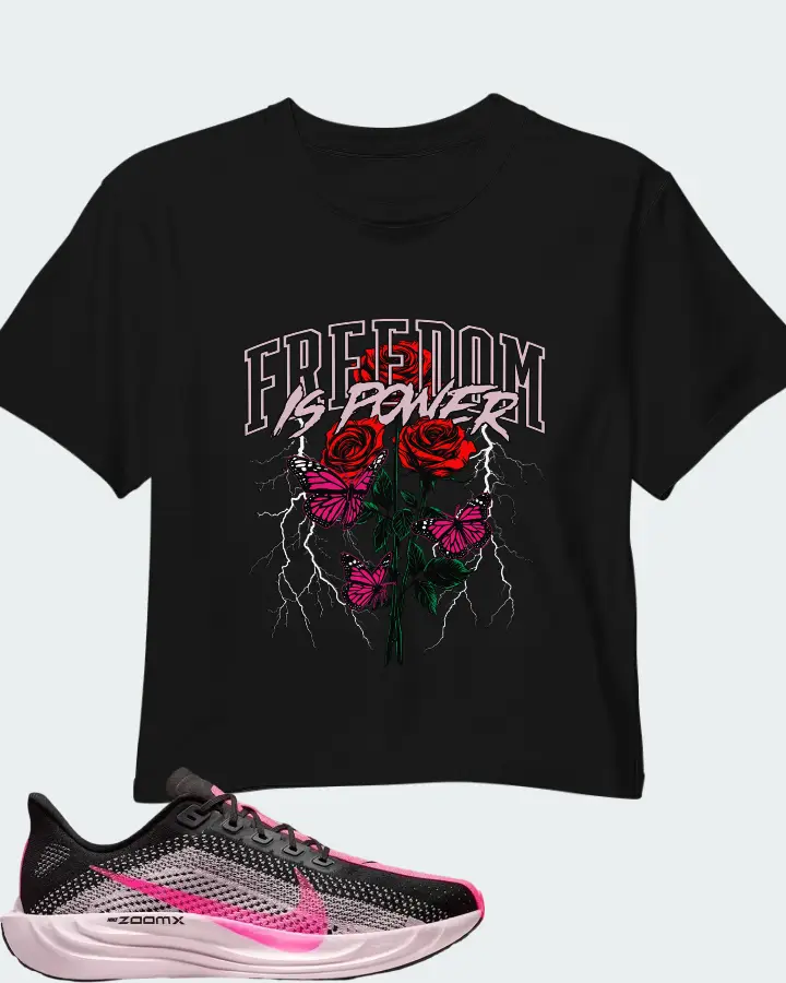 Nike Pegasus Plus Black Pink Foam Hyper Pink Matching Crop Top