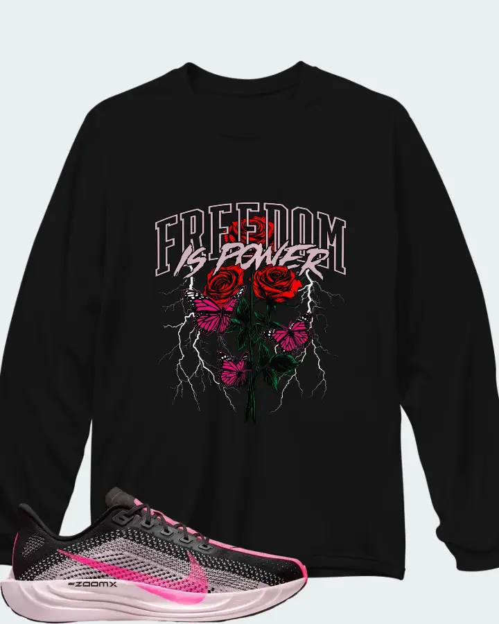 Nike Pegasus Plus Black Pink Foam Hyper Pink Matching Long Sleeve T-Shirt