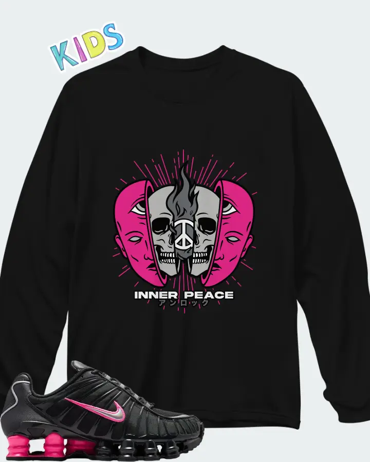 Nike Shox TL Off Noir Hyper Pink Matching Kid's Long Sleeve T-Shirt