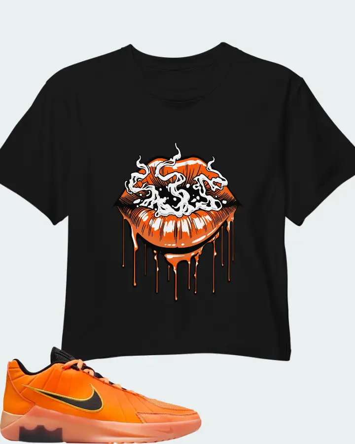 Nike LeBron Witness 9 Total Orange Orange Chalk Sundial Black Matching Crop Top