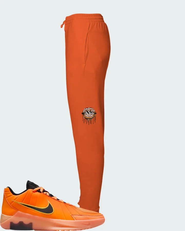 Nike LeBron Witness 9 Total Orange Orange Chalk Sundial Black Matching Joggers