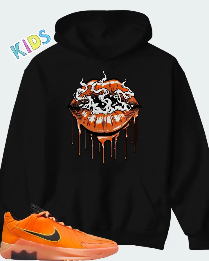 Nike LeBron Witness 9 Total Orange Orange Chalk Sundial Black Matching Kid's Hoodie