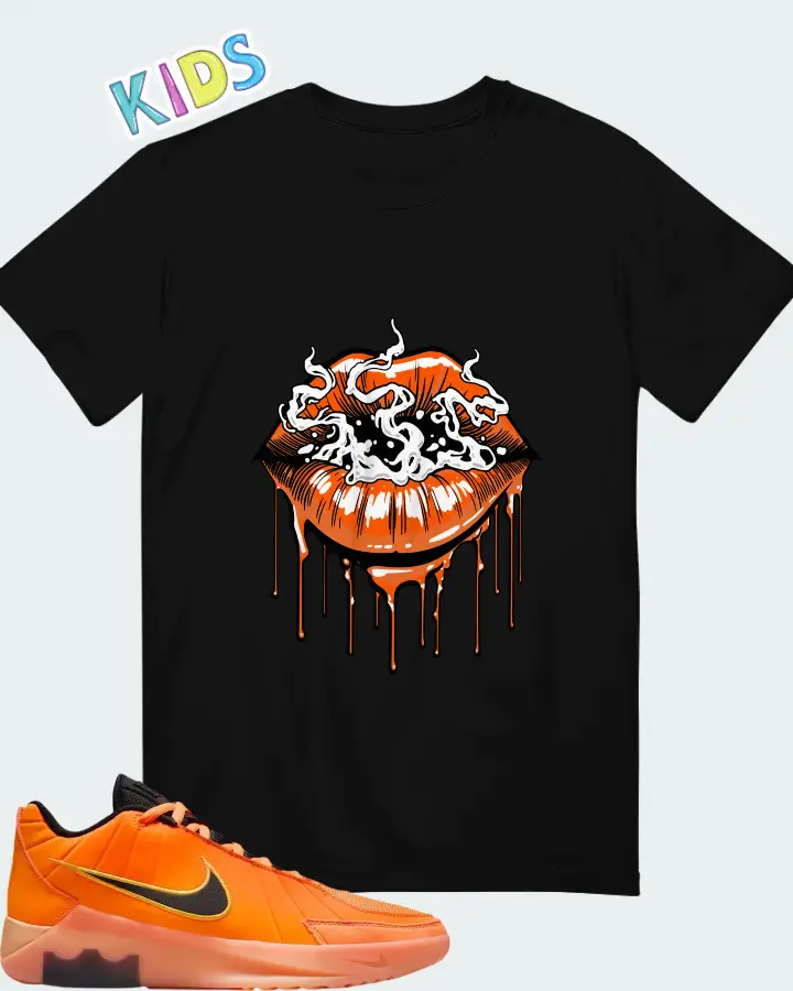 Nike LeBron Witness 9 Total Orange Orange Chalk Sundial Black Matching Kid's T-Shirt