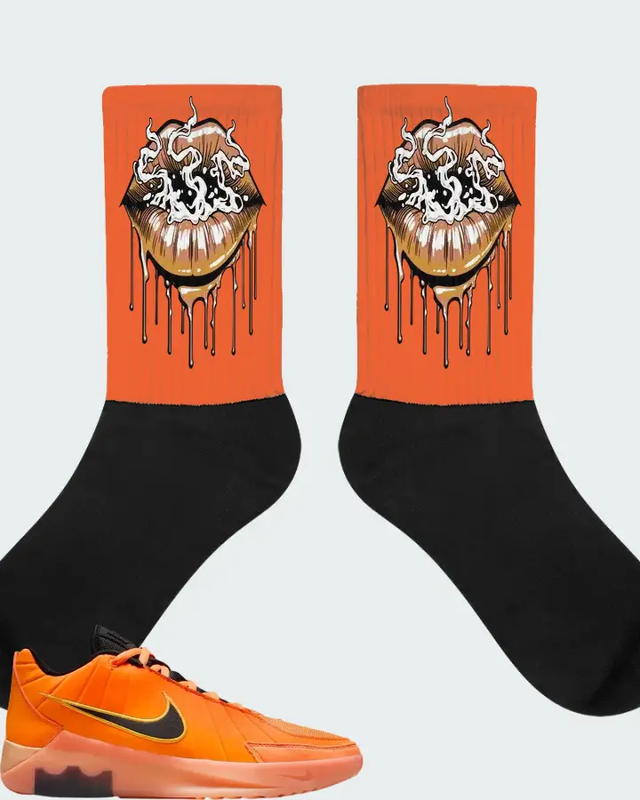 Nike LeBron Witness 9 Total Orange Orange Chalk Sundial Black Matching Socks