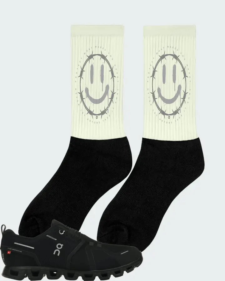 On Running Cloud 5 Waterproof Sneaker Matching Citron Socks (PROTECT) - View 3
