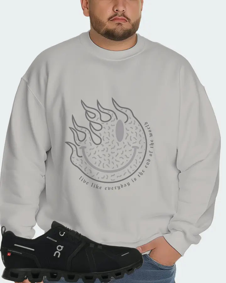 On Running Cloud 5 Waterproof Sneaker Matching Grey Sweatshirt (Keep Smiling) - View 6