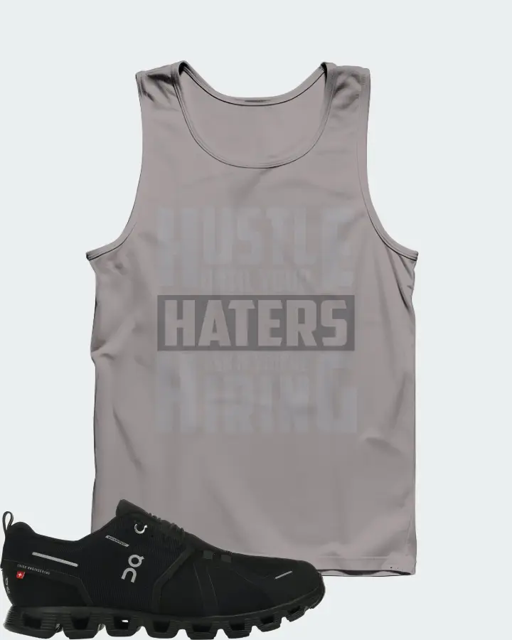 On Running Cloud 5 Waterproof Sneaker Matching Grey Tank Top - HUSTLE UNTIL YOUR HATERS