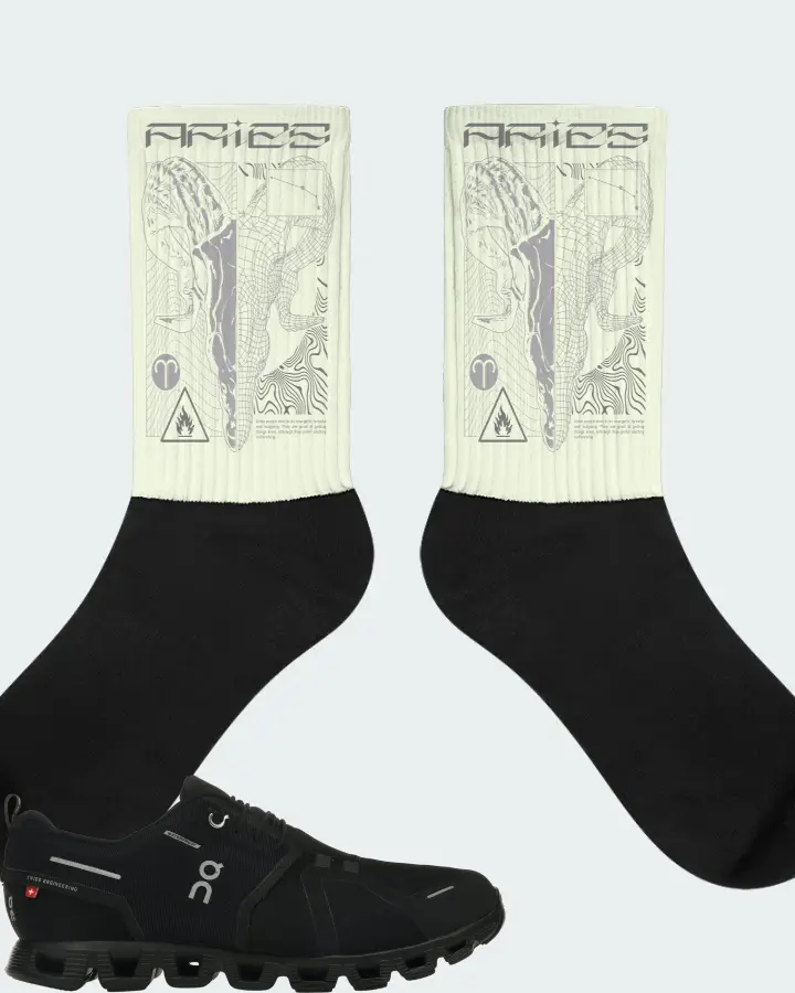 On Running Cloud 5 Waterproof Sneaker Matching Citron Socks (ARIES) - View 1