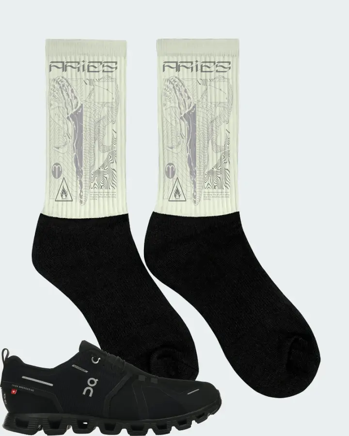 On Running Cloud 5 Waterproof Sneaker Matching Citron Socks (ARIES) - View 2