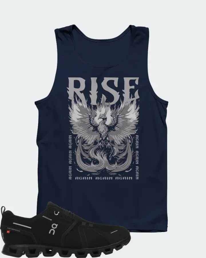On Running Cloud 5 Waterproof Sneaker Matching Navy Tank Top - RISE