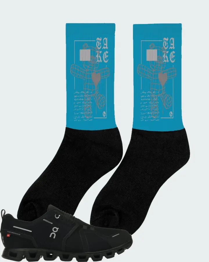 On Running Cloud 5 Waterproof Sneaker Matching Aqua Socks (TAKE) - View 3