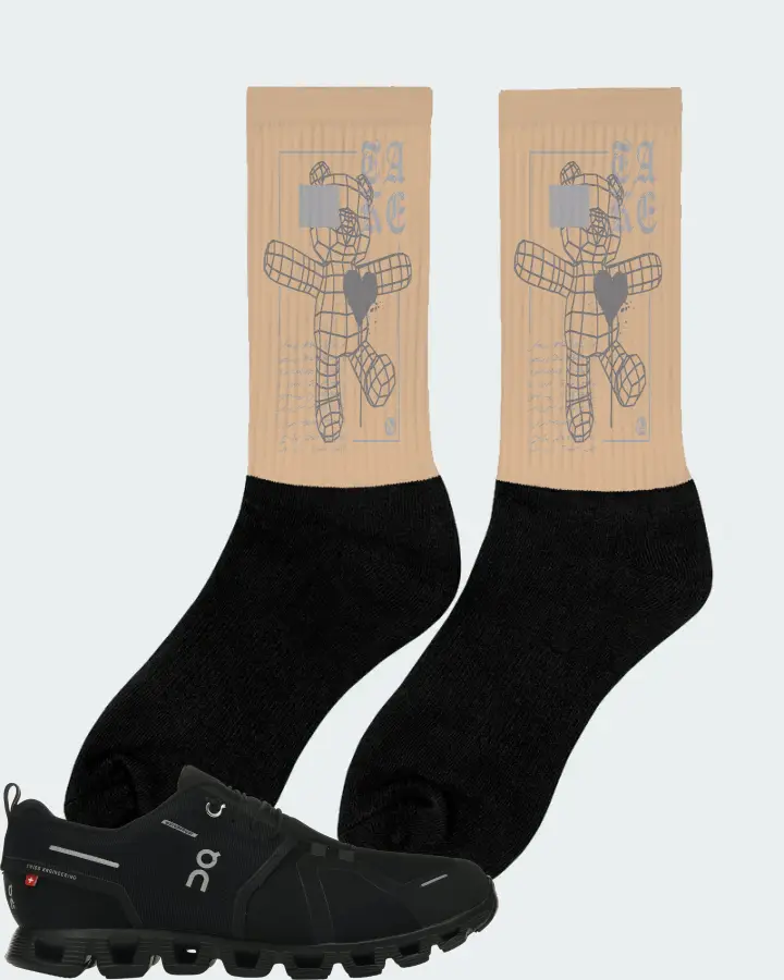 On Running Cloud 5 Waterproof Sneaker Matching Cream Socks (TAKE) - View 3