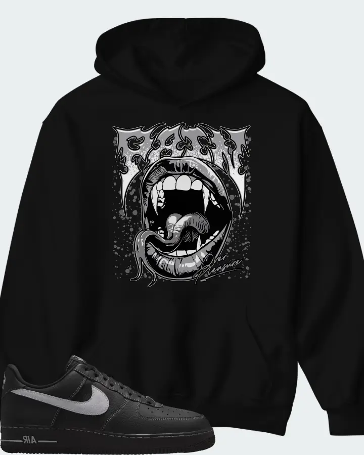 Nike Air Force 1 Low '07 Black Wolf Grey Matching Hoodie