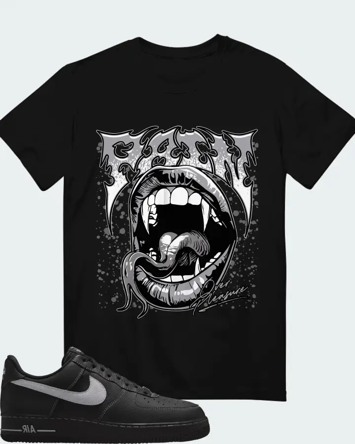 Nike Air Force 1 Low '07 Black Wolf Grey Matching T-Shirt