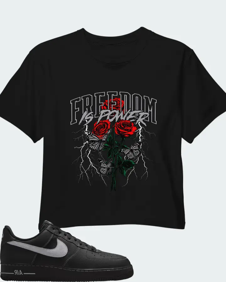 Nike Air Force 1 Low '07 Black Wolf Grey Matching Crop Top
