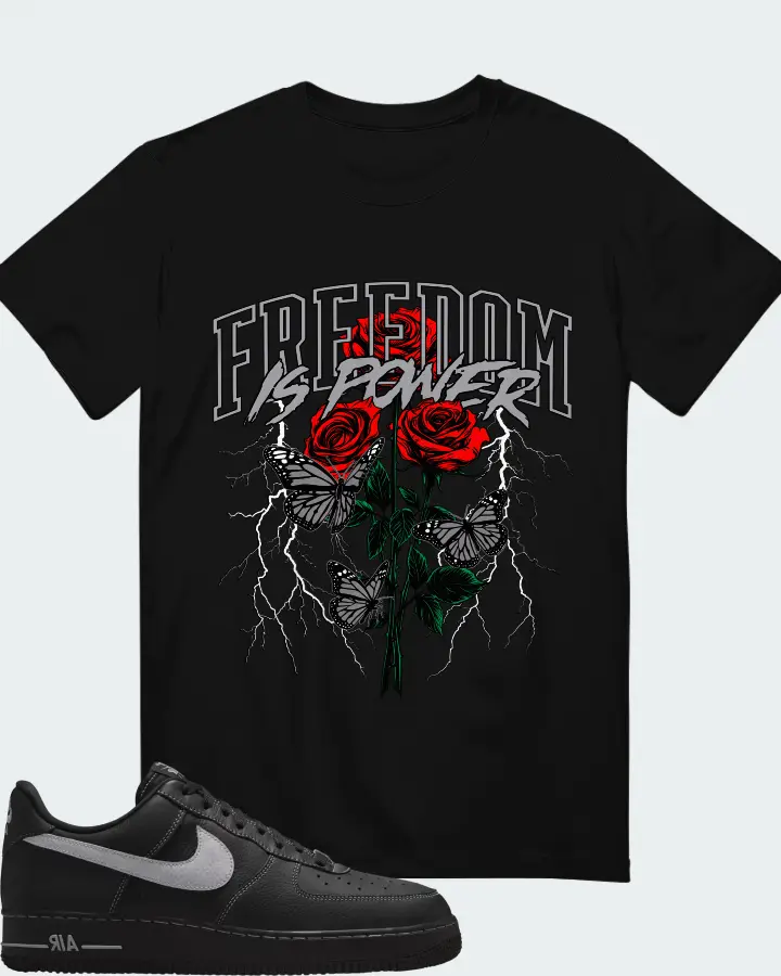 Nike Air Force 1 Low '07 Black Wolf Grey Matching T-Shirt