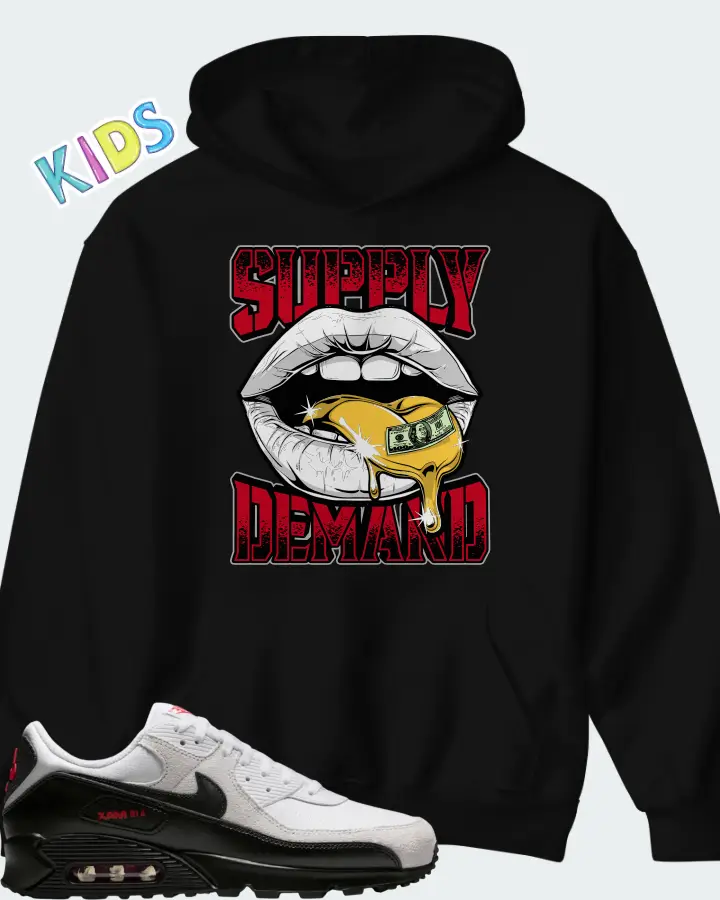 Nike Air Max 90 White Black Matching Kid's Hoodie