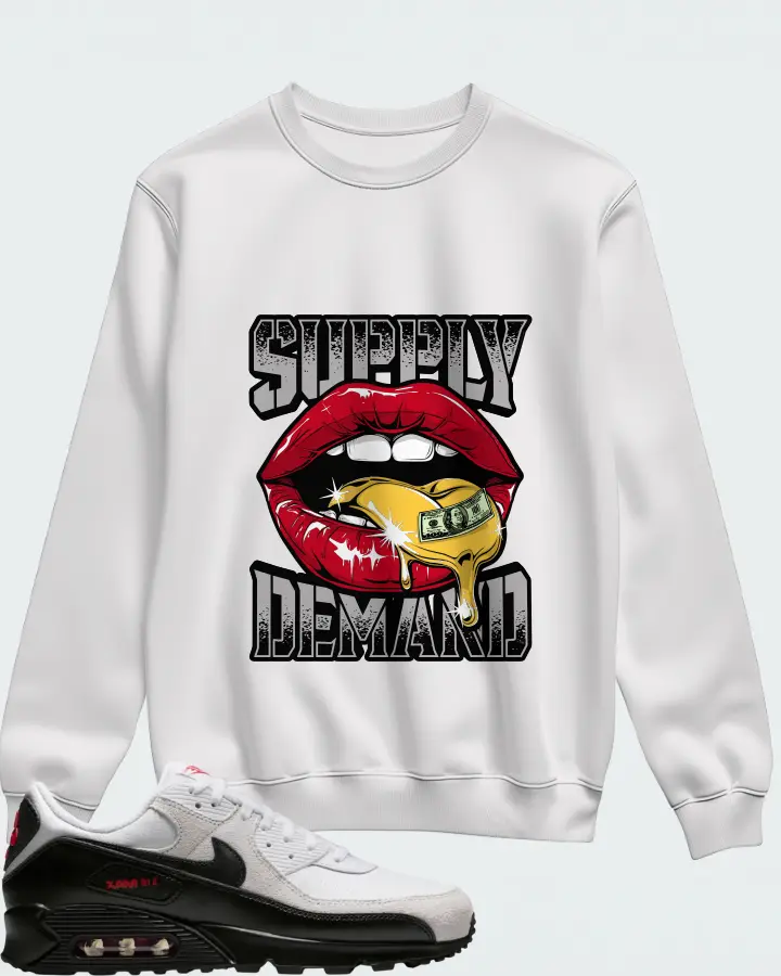 Nike Air Max 90 White Black Matching Sweatshirt