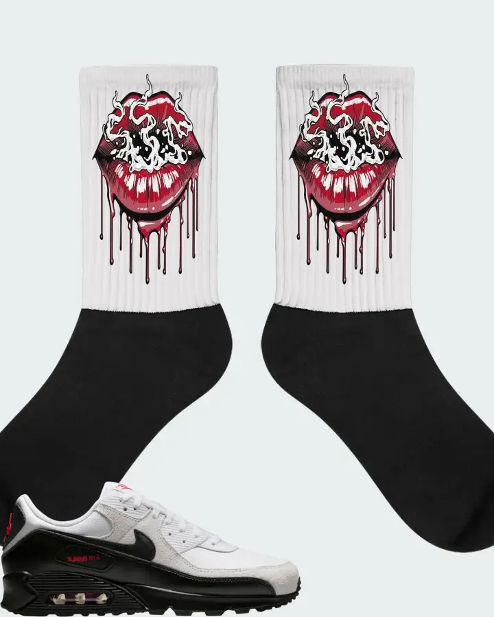 Nike Air Max 90 White Black Matching Socks
