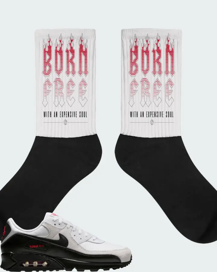 Nike Air Max 90 White Black Matching Socks