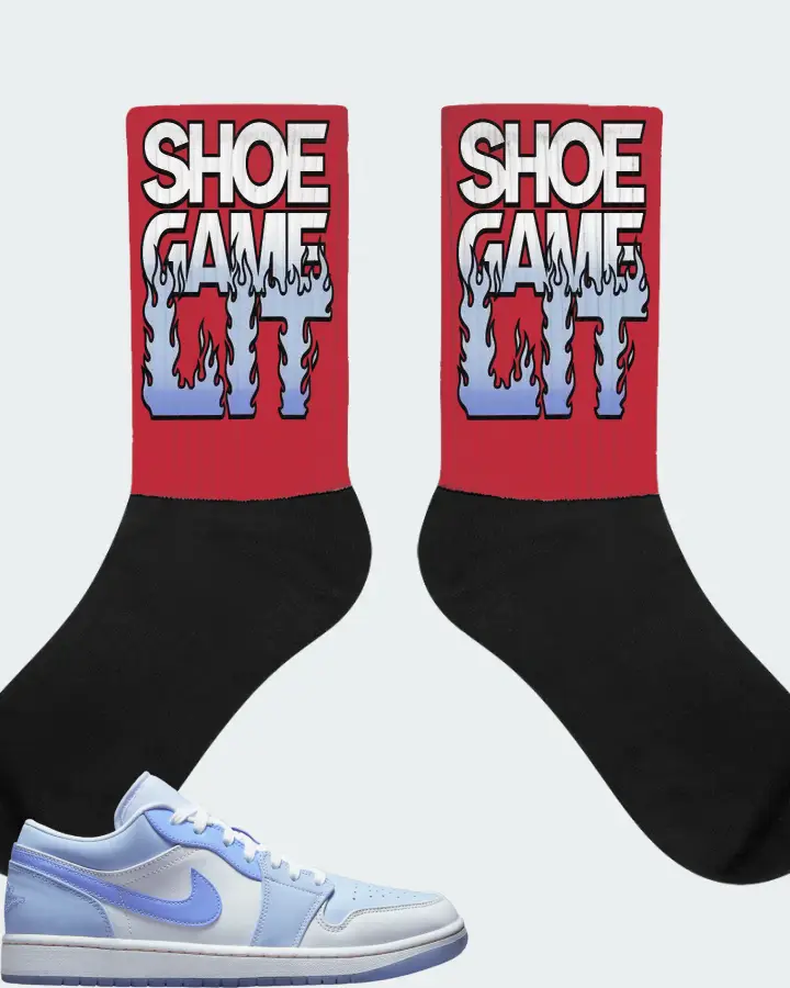 Jordan 1 Low SE Sneaker Matching Red Socks - Shoe Game Lit Refreshed