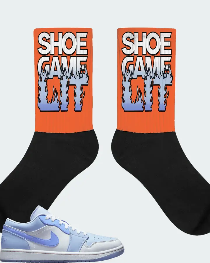 Jordan 1 Low SE Sneaker Matching Orange Socks - Shoe Game Lit Refreshed