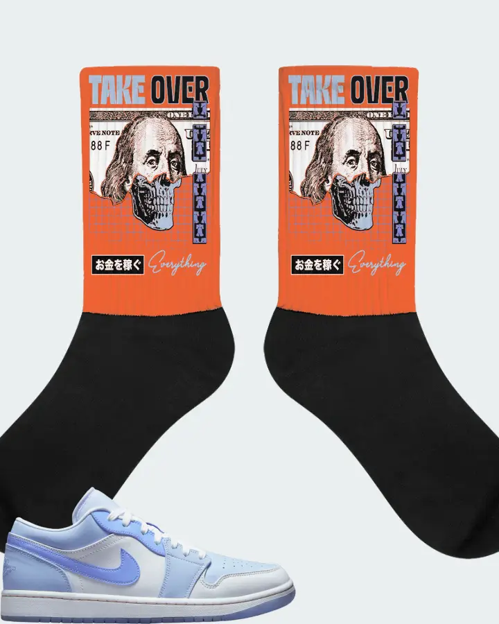 Jordan 1 Low SE Sneaker Matching Orange Socks - Take Over