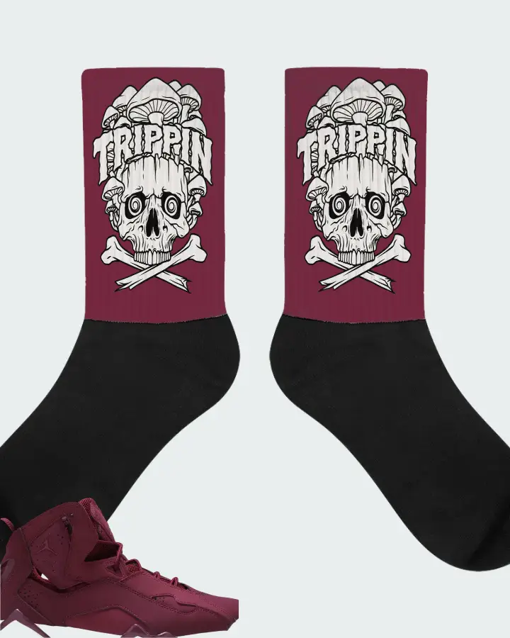 Air Jordan True Flight Burgundy Matching Socks