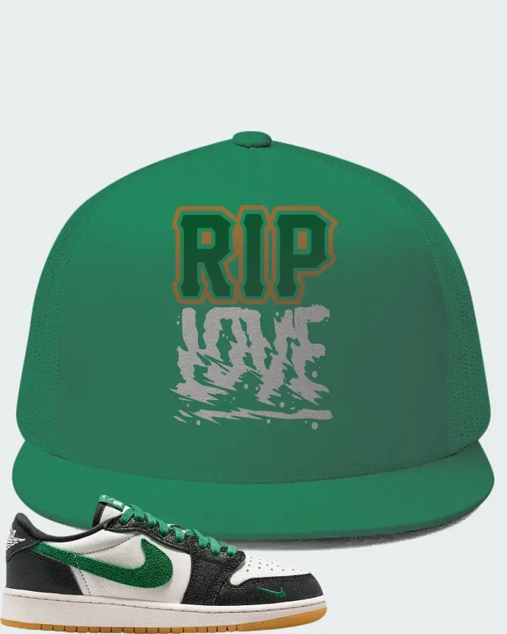 Air Jordan 1 Retro Low OG GS Phantom Pine Green Matching Hat