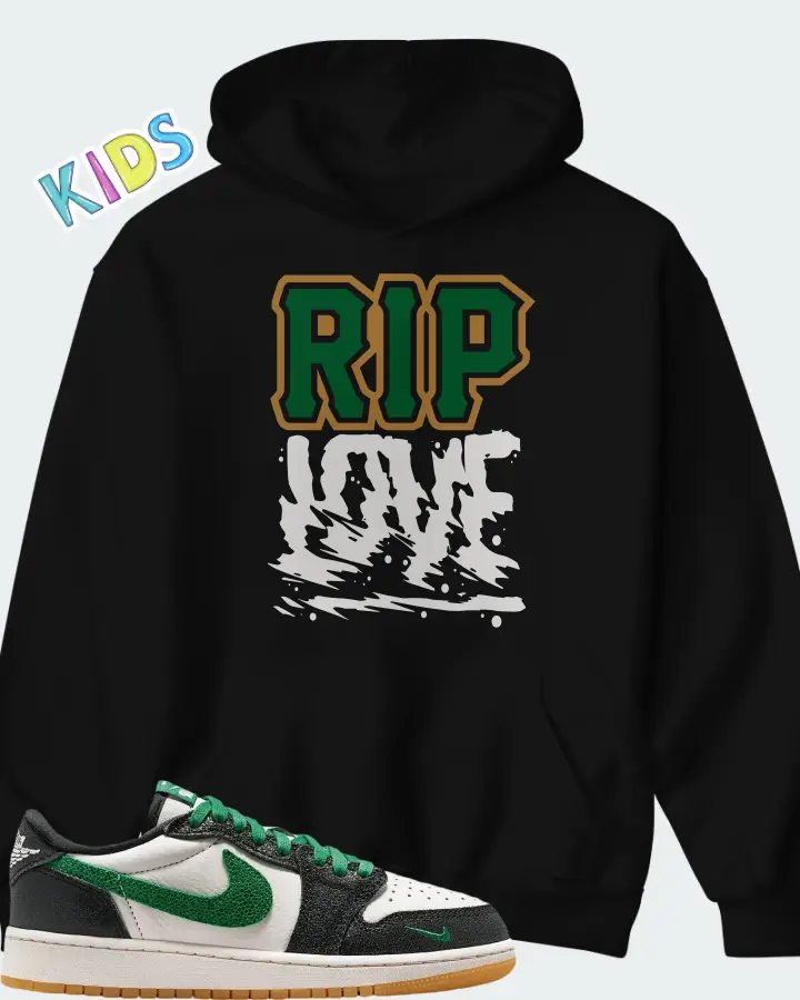 Air Jordan 1 Retro Low OG GS Phantom Pine Green Matching Kid's Hoodie
