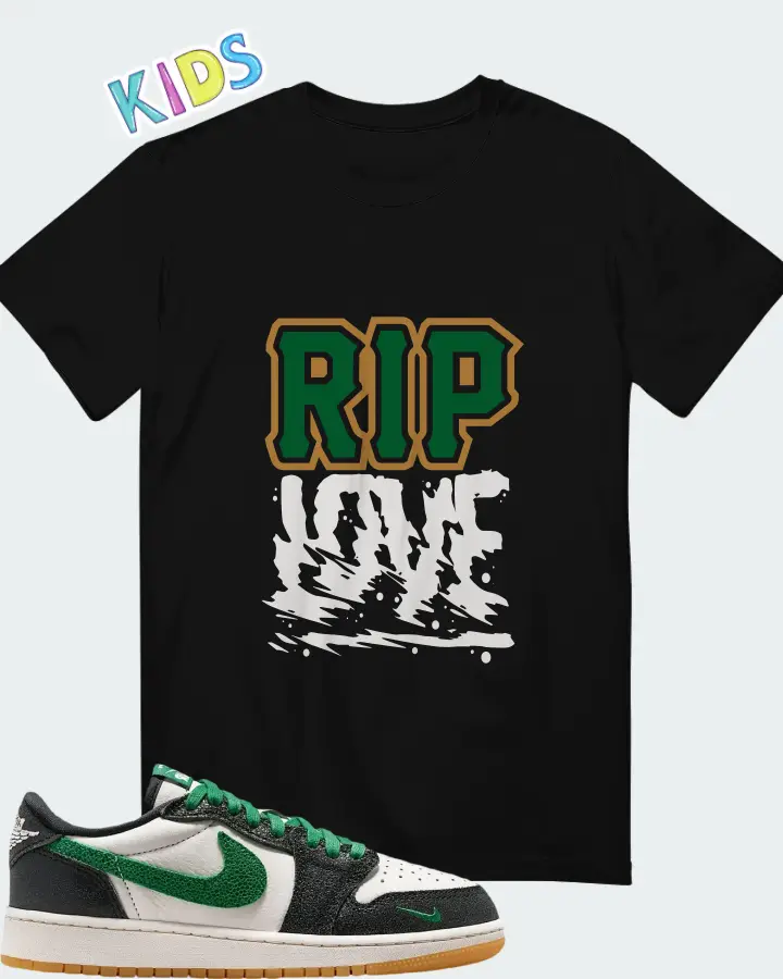 Air Jordan 1 Retro Low OG GS Phantom Pine Green Matching Kid's T-Shirt