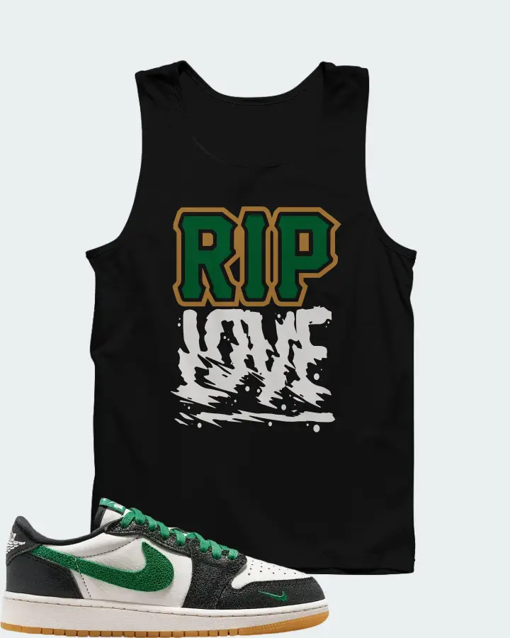Air Jordan 1 Retro Low OG GS Phantom Pine Green Matching Tank Top