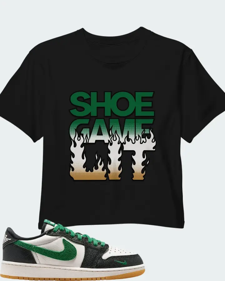 Air Jordan 1 Retro Low OG GS Phantom Pine Green Matching Crop Top