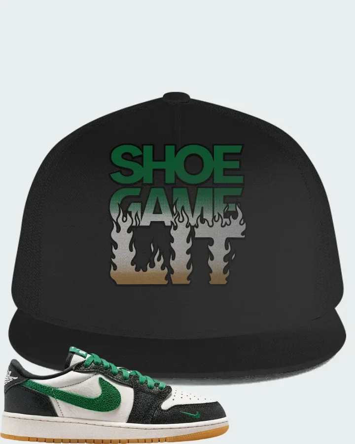 Air Jordan 1 Retro Low OG GS Phantom Pine Green Matching Hat