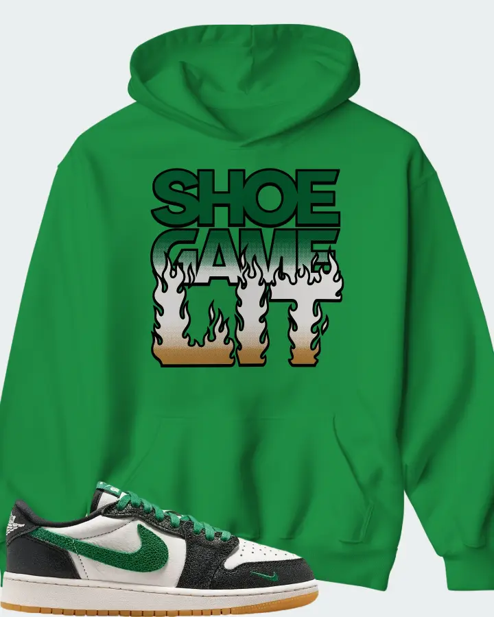 Air Jordan 1 Retro Low OG GS Phantom Pine Green Matching Hoodie