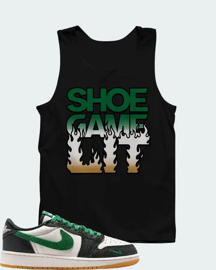 Air Jordan 1 Retro Low OG GS Phantom Pine Green Matching Tank Top