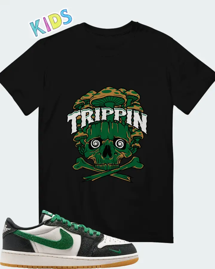 Air Jordan 1 Retro Low OG GS Phantom Pine Green Matching Kid's T-Shirt