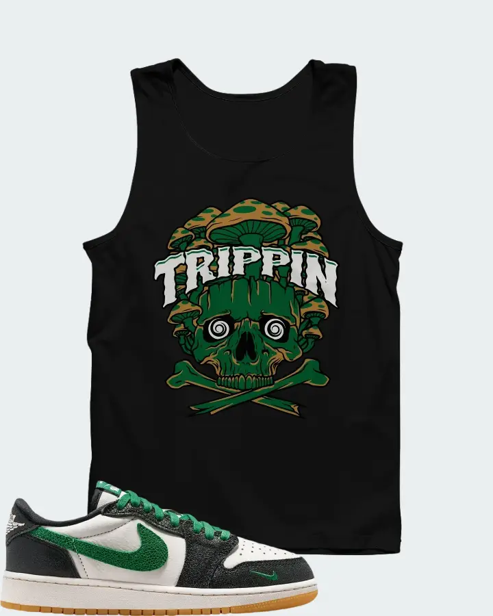 Air Jordan 1 Retro Low OG GS Phantom Pine Green Matching Tank Top