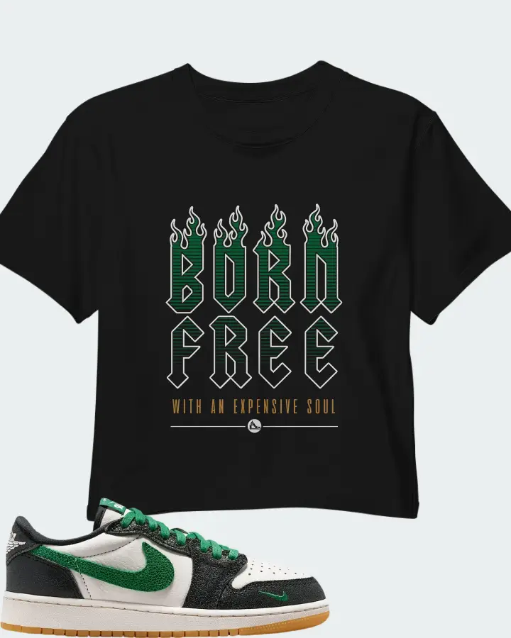 Air Jordan 1 Retro Low OG GS Phantom Pine Green Matching Crop Top